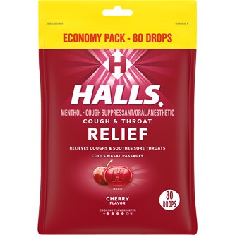 Halls Cough & Throat Relief Drops, Economy Pack, Cherry