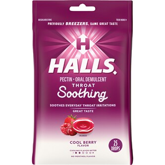 Halls Throat Soothing Drops, Cool Berry