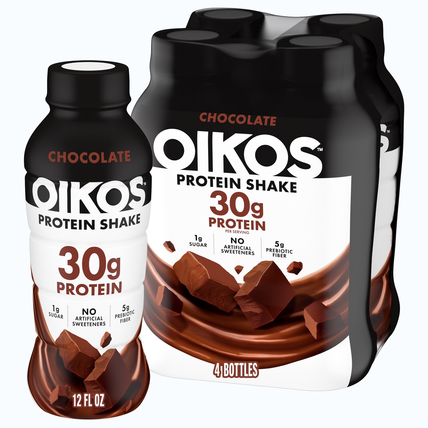 Oikos Protein Shake, Chocolate, Plastic Bottles