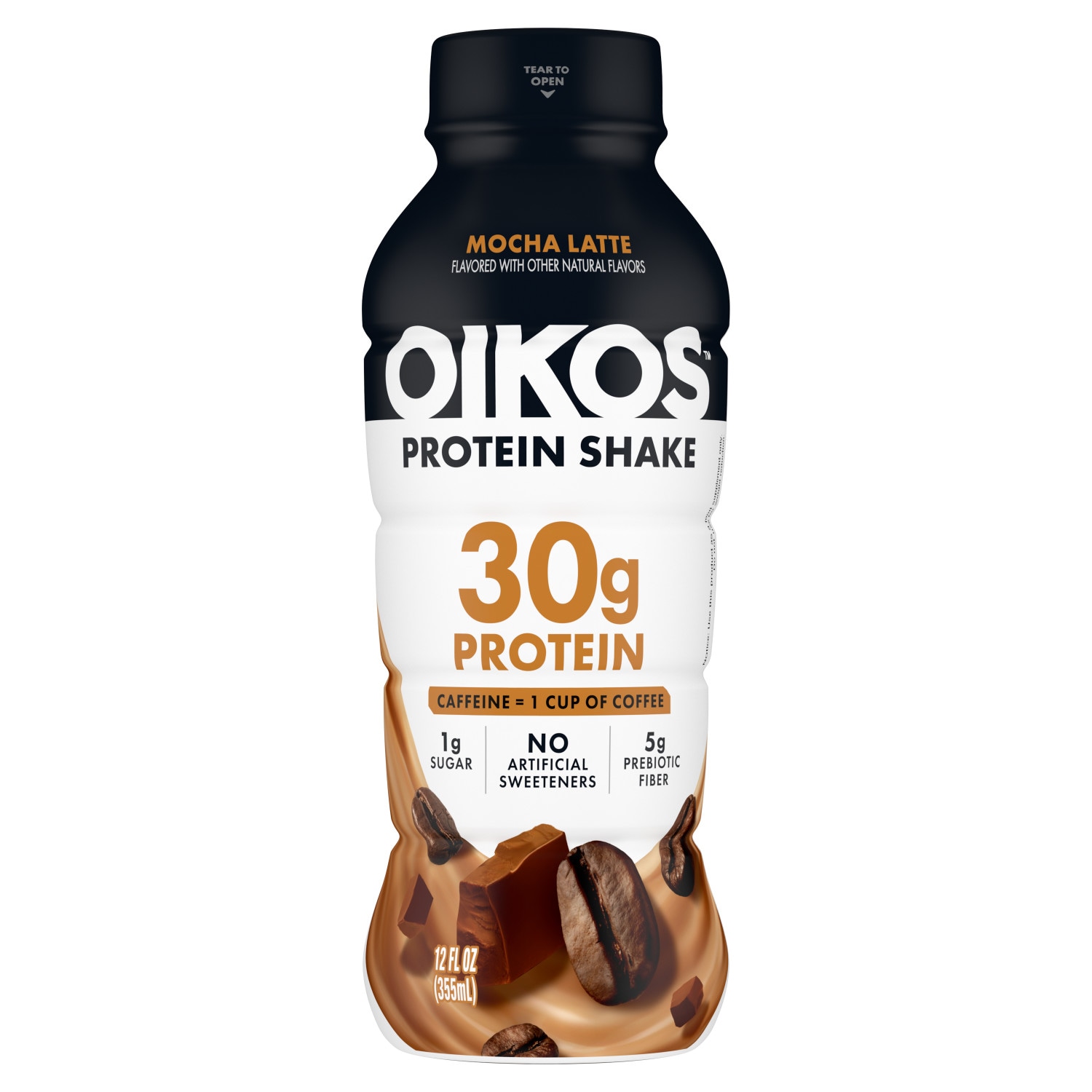Oikos Protein Shake, Mocha Latte, Plastic Bottle