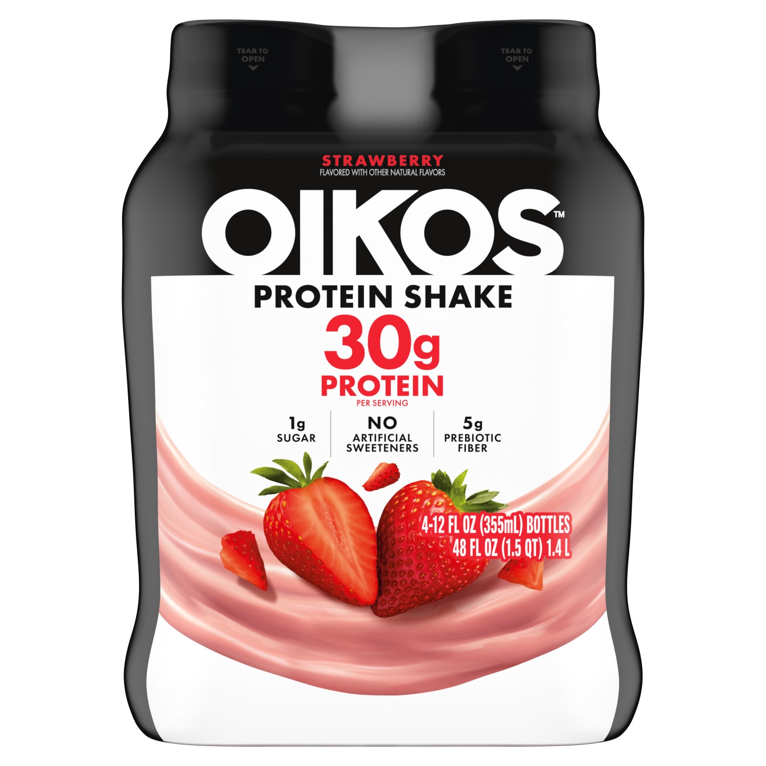 Oikos Protein Shake, Starwberry, Plastic Bottles
