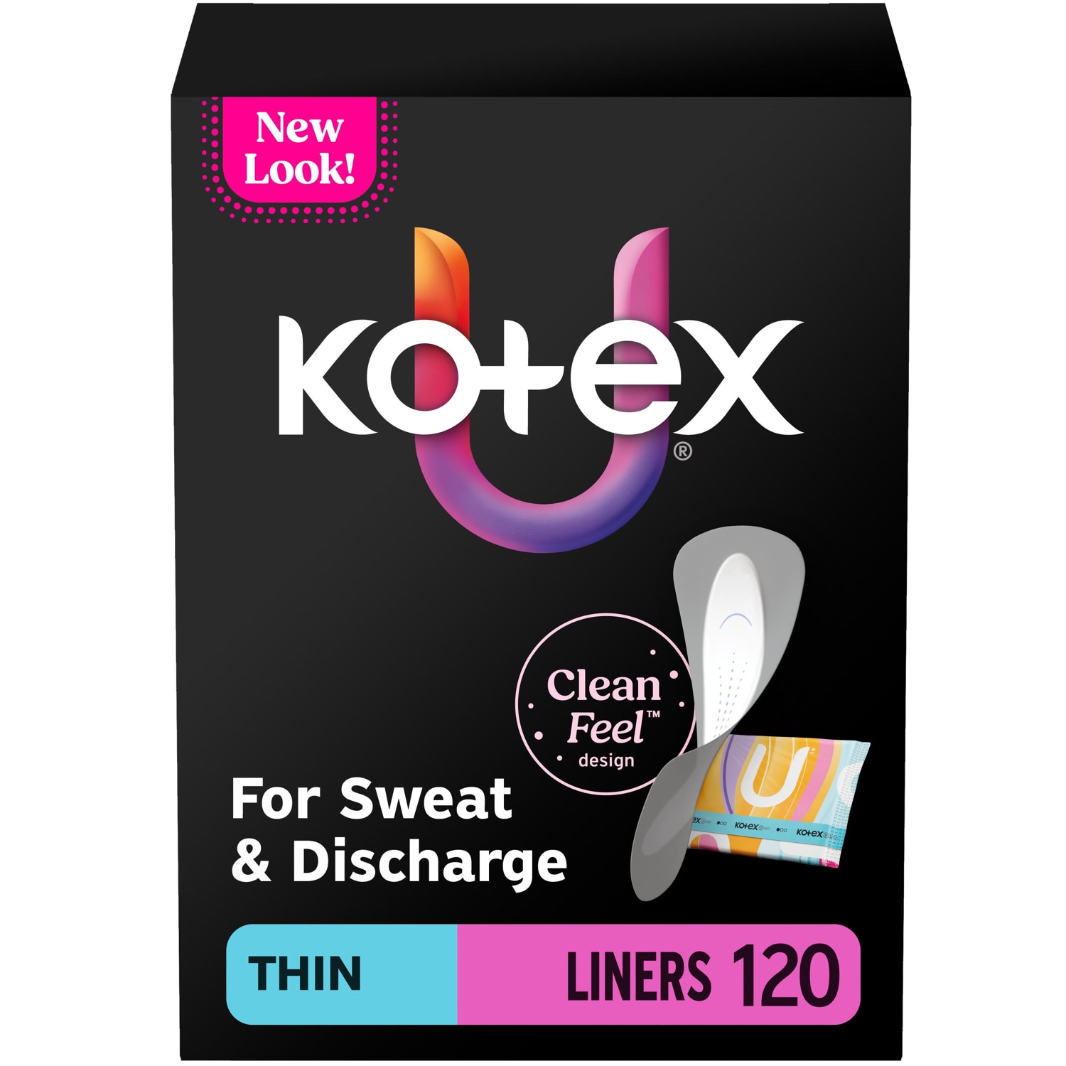 Kotex Core Daily Folded & Wrapped Liners, Regular