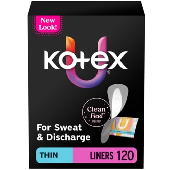 Kotex Core Daily Folded & Wrapped Liners, Regular