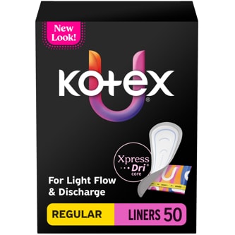 Kotex Core Daily Folded & Wrapped Liners, Regular