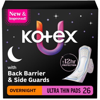 Kotex Core Ultra-Thin Pads with Wings, Overnight