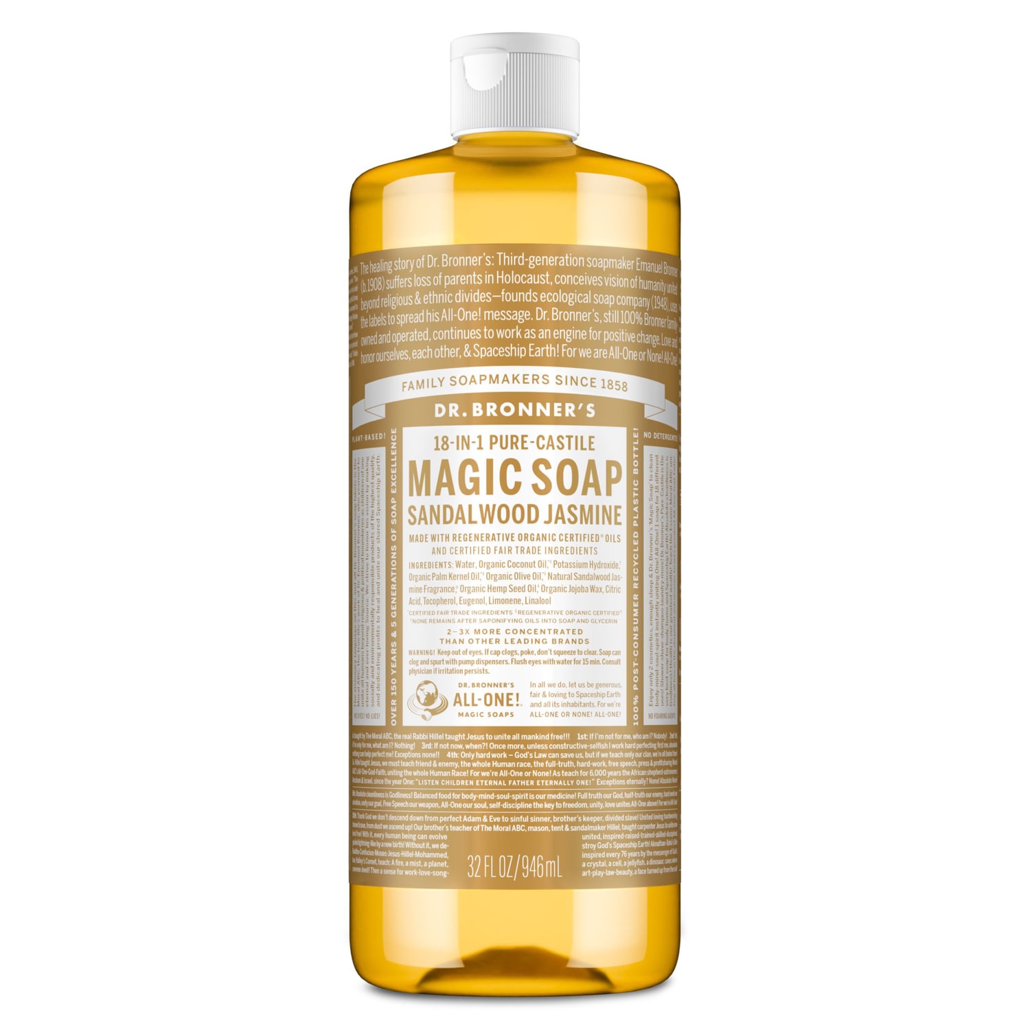 Dr. Bronner's 18-In-1 Pure-Castile Magic Soap® Sandalwood Jasmine