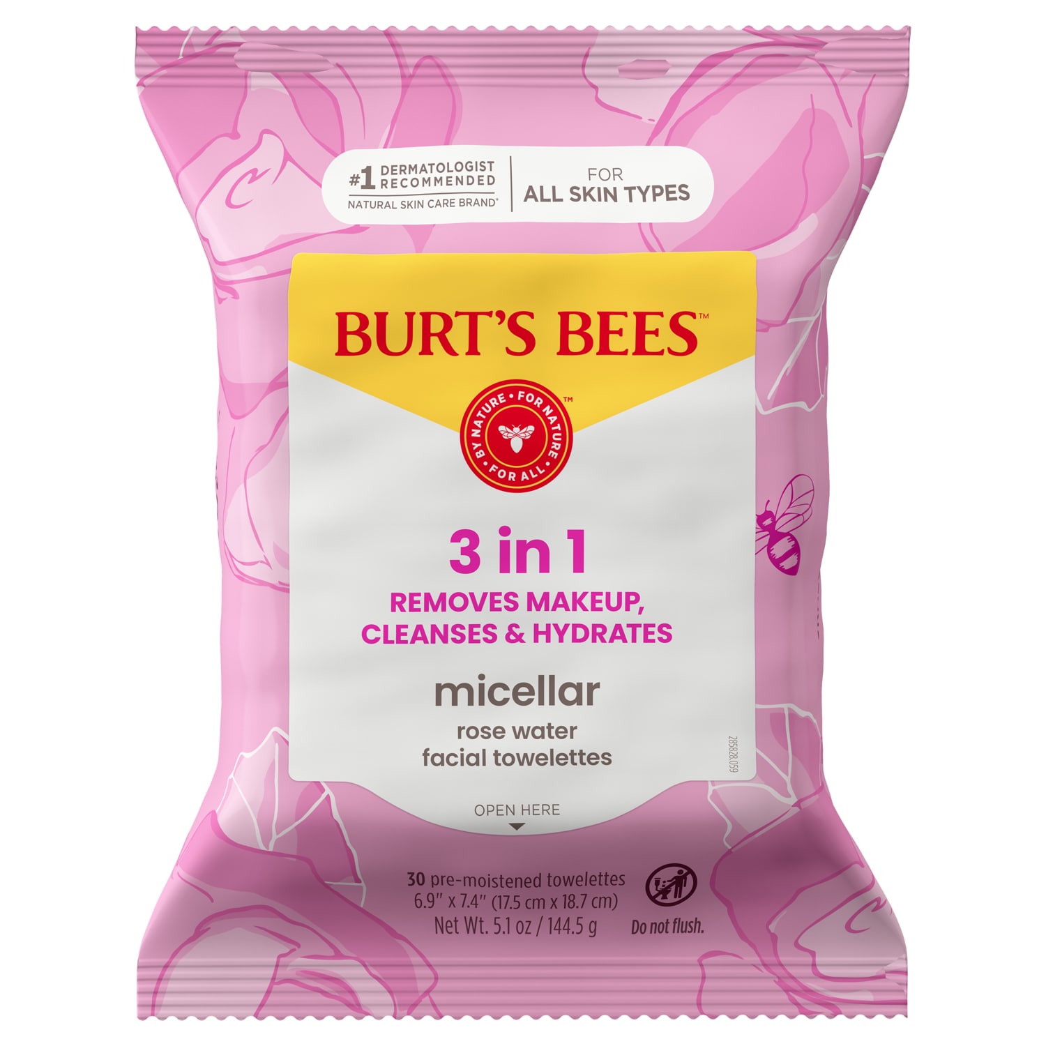 Burt's Bees 3-in-1 Micellar Rose Water Facial Towelettes