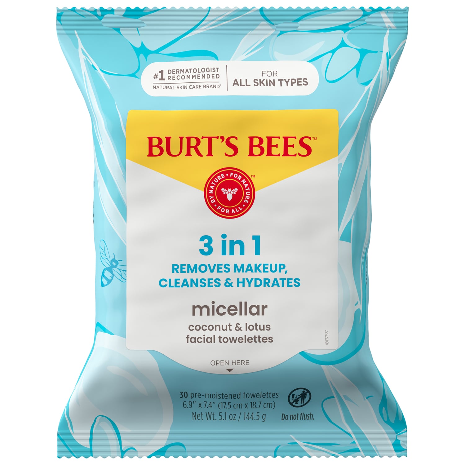 Burt's Bees 3-in-1 Micellar Coconut & Lotus Facial Towelettes