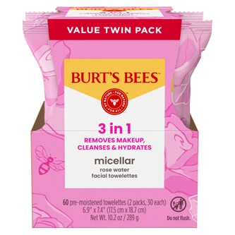 Burt's Bees 3-in-1 Micellar Rose Water Facial Towelettes