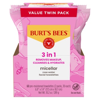 Burt's Bees 3-in-1 Micellar Rose Water Facial Towelettes