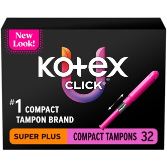 Kotex Click Compact Tampons, Super Plus, Unscented