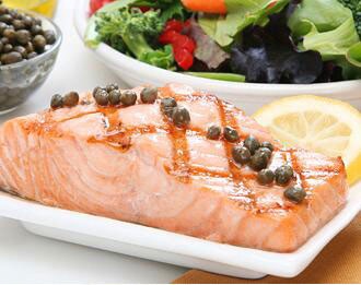 FreshDirect Salmon with Lemon and Capers, Char-Marked and Uncooked