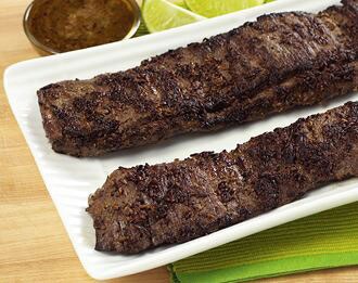 Lime & Cumin-Crusted Beef Skirt Steak, Uncooked