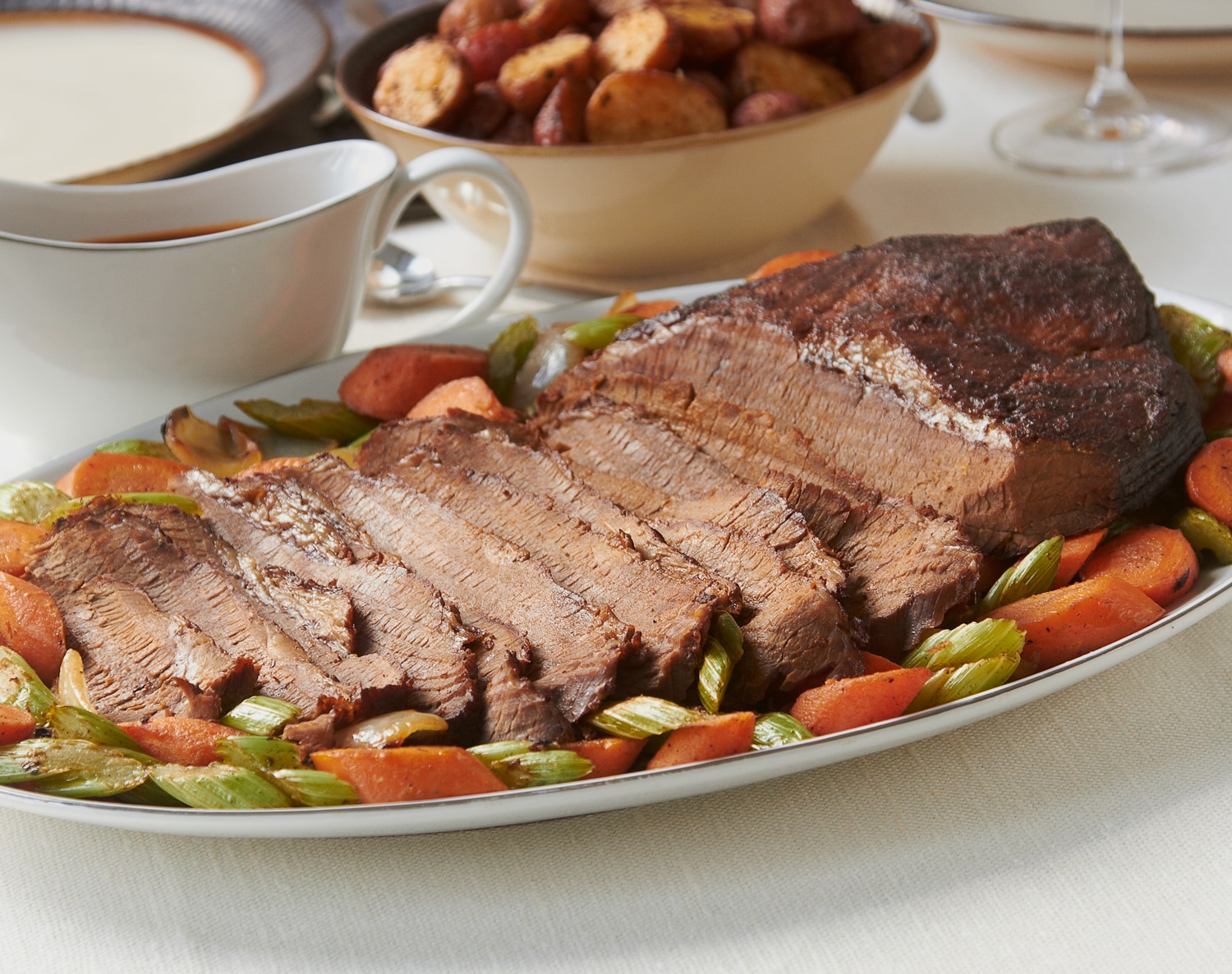 FreshDirect Beef Brisket w/ Roasted Vegetables and Gravy (Serves 6-8, approx. 3-3.5lb)