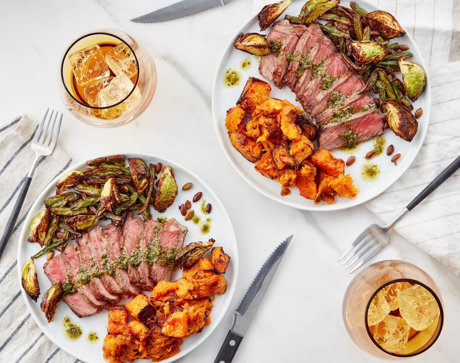 FreshDirect NY Strip Steak with Chimichurri, Butternut Squash & Roasted Vegetables Meal Kit