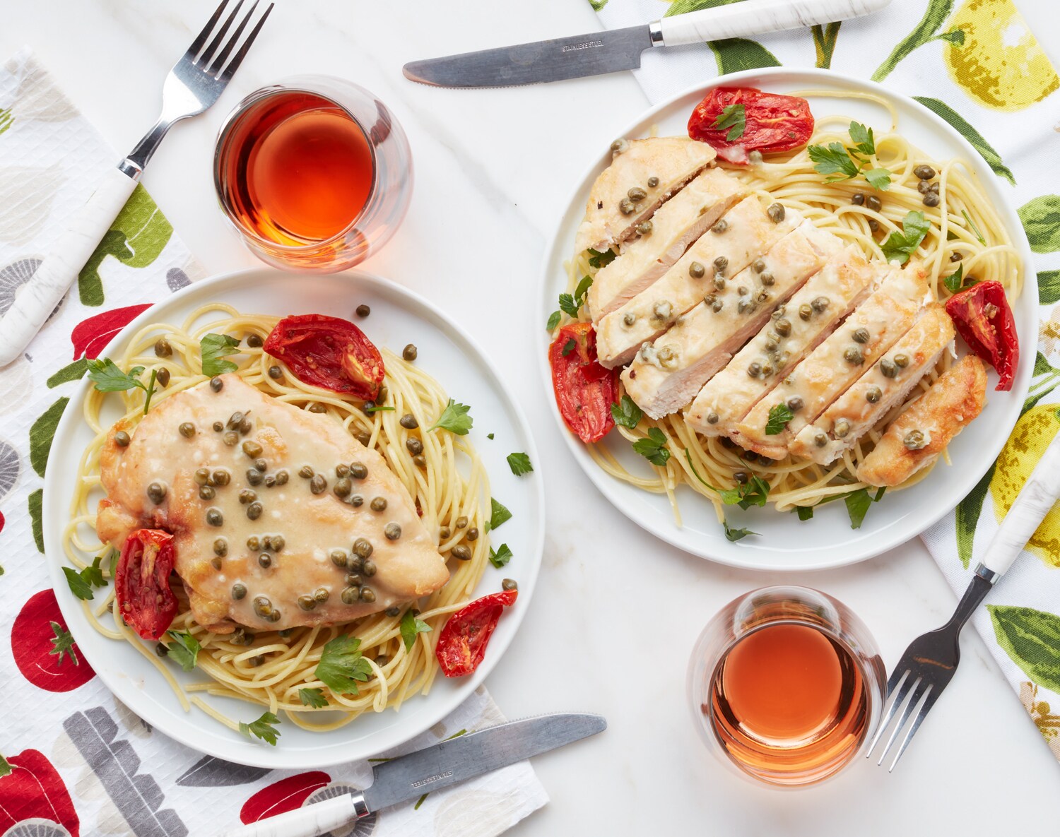 FreshDirect Chicken Piccata with Spaghetti & Roasted Tomatoes Meal Kit