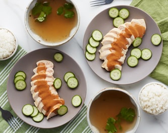 FreshDirect Hainanese-Style Chicken with Jasmine Rice & Peanut Sauce Stir-Fry Meal Kit