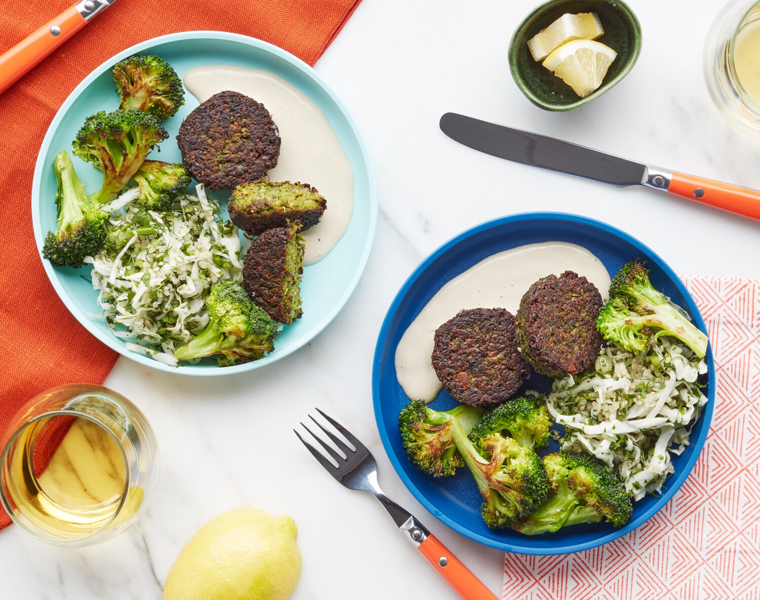 FreshDirect Falafel with Cabbage-Tabouli Salad & Tahini Meal Kit