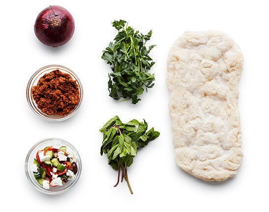 FreshDirect Turkish-Style Pizza with Herb & Vegetable Salad Meal Kit, image 2 of 2 slides