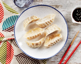 FreshDirect Chicken Teriyaki Dumplings with Sesame-Soy Sauce