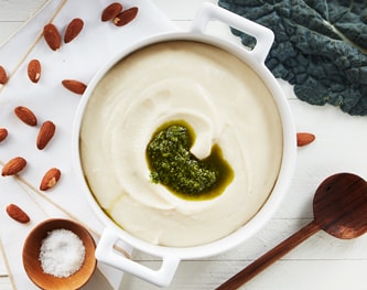 FreshDirect Cauliflower Puree with Kale Pesto