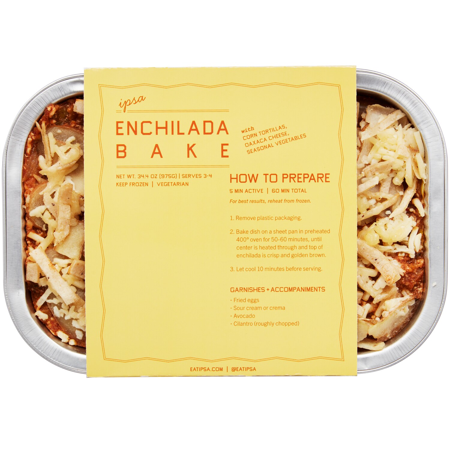 Ipsa Provisions Vegetarian Enchilada Bake, Frozen