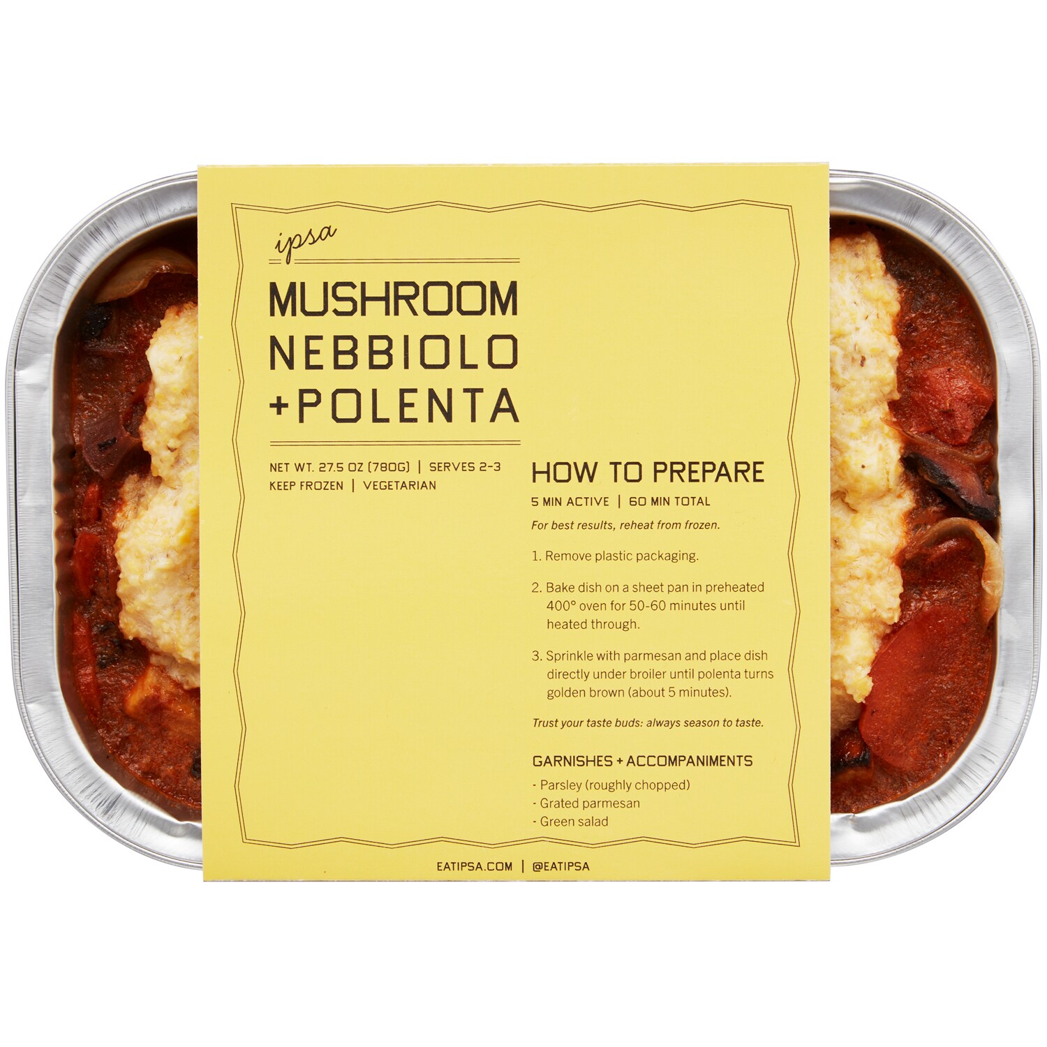 Ipsa Provisions Mushroom Nebbiolo + Polenta, Frozen