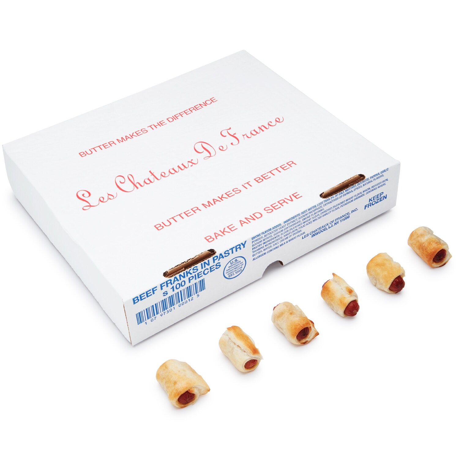 Les Chateaux All Beef Franks in a Blanket, Frozen