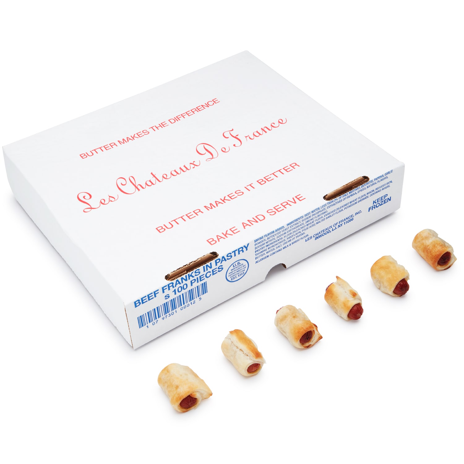 Les Chateaux All Beef Franks in a Blanket, Frozen