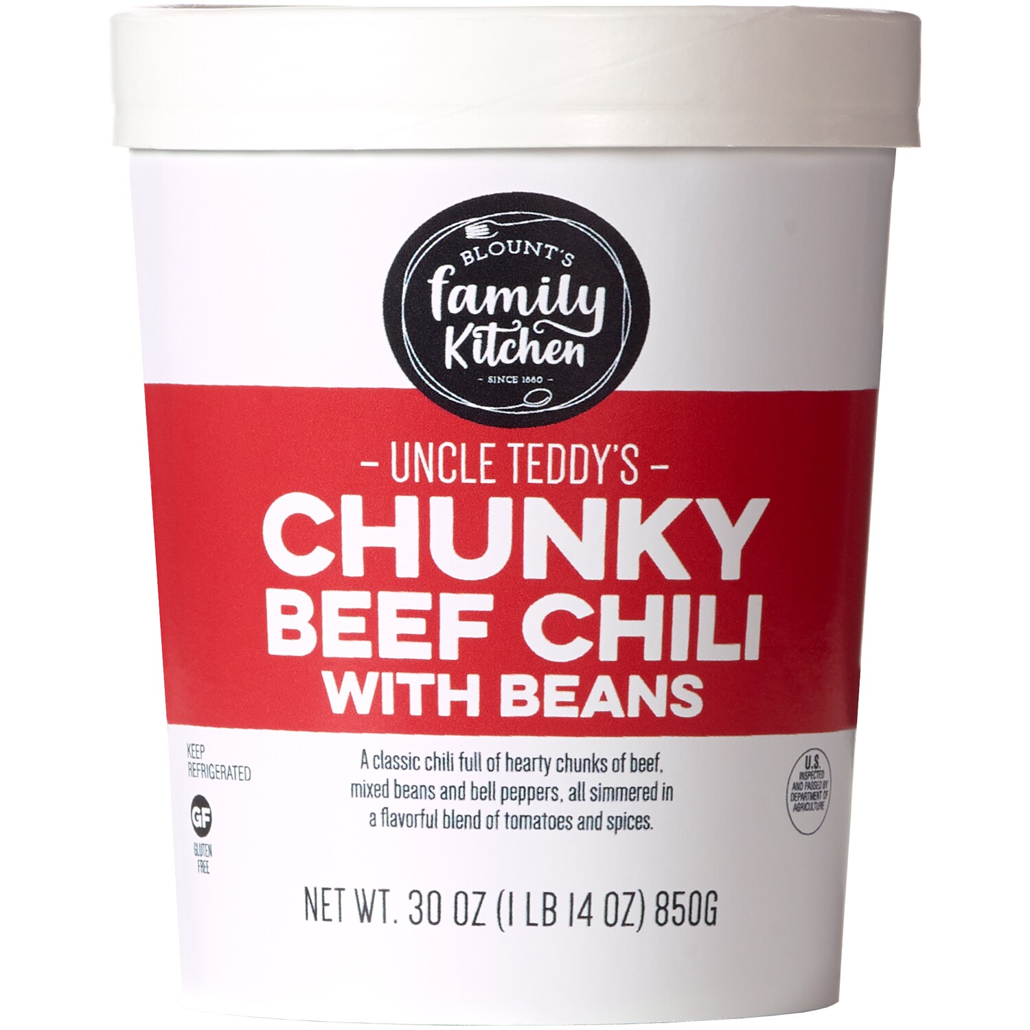 Blount's Family Kitchen Uncle Teddy's Chunky Beef Chili with Beans