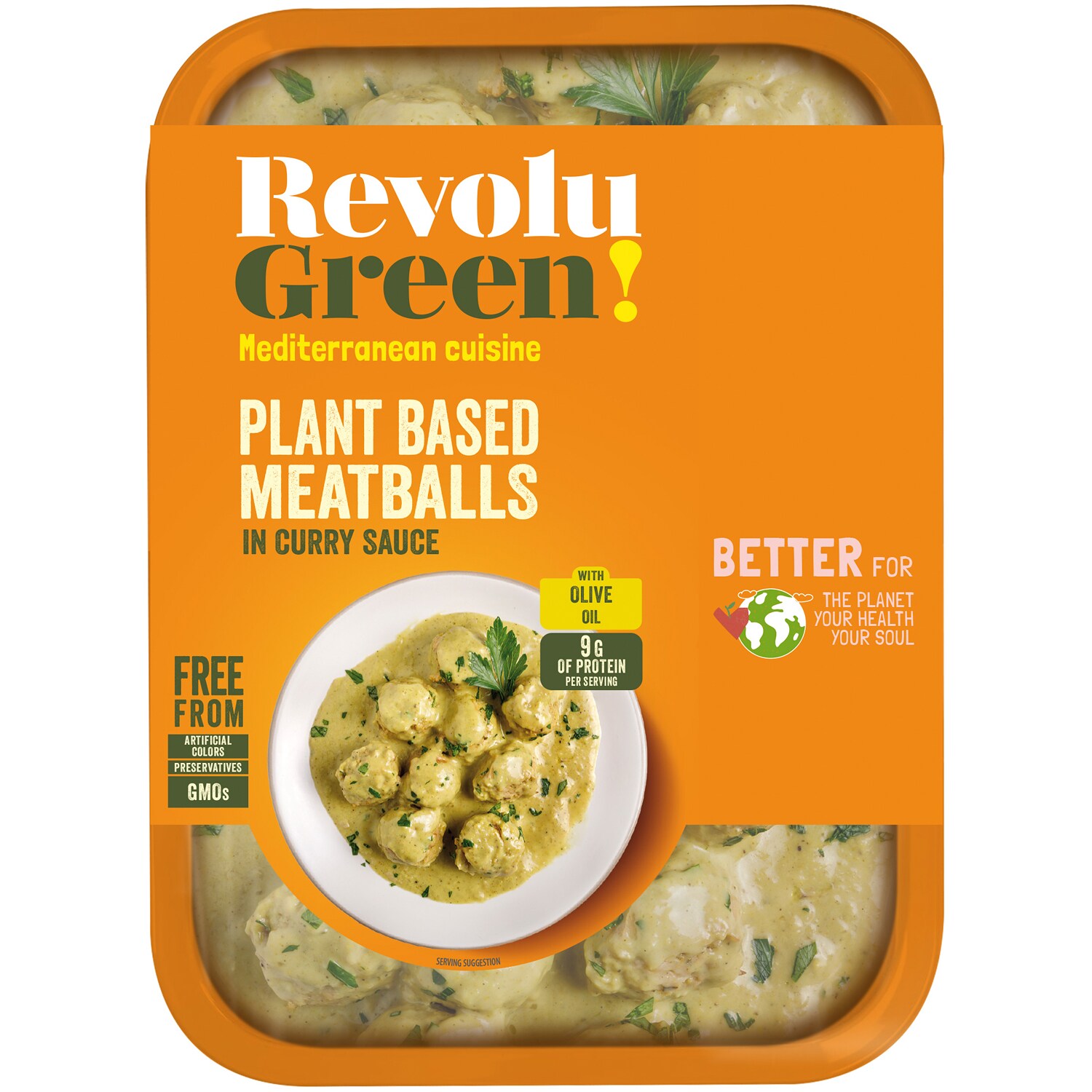Revolugreen Plant Based Meatballs in Curry Sauce