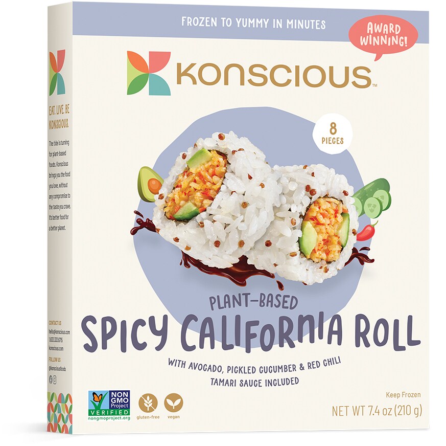 Konscious Plant-Based Spicy California Roll, Frozen