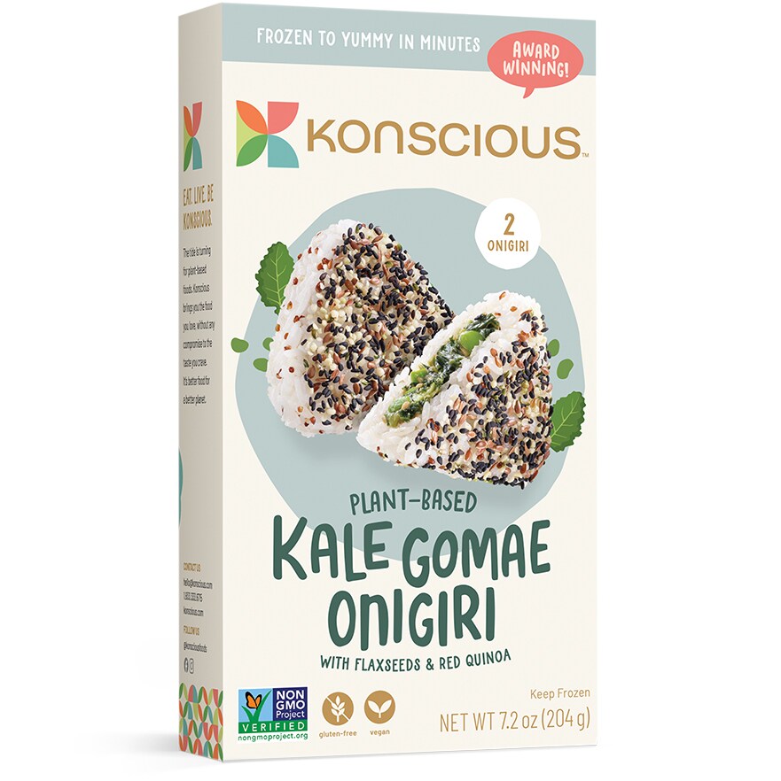 Konscious Plant-Based Onigiri, Kale Gomae, Frozen