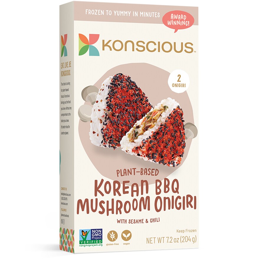 Konscious Plant-Based Onigiri, Korean BBQ Mushroom, Frozen