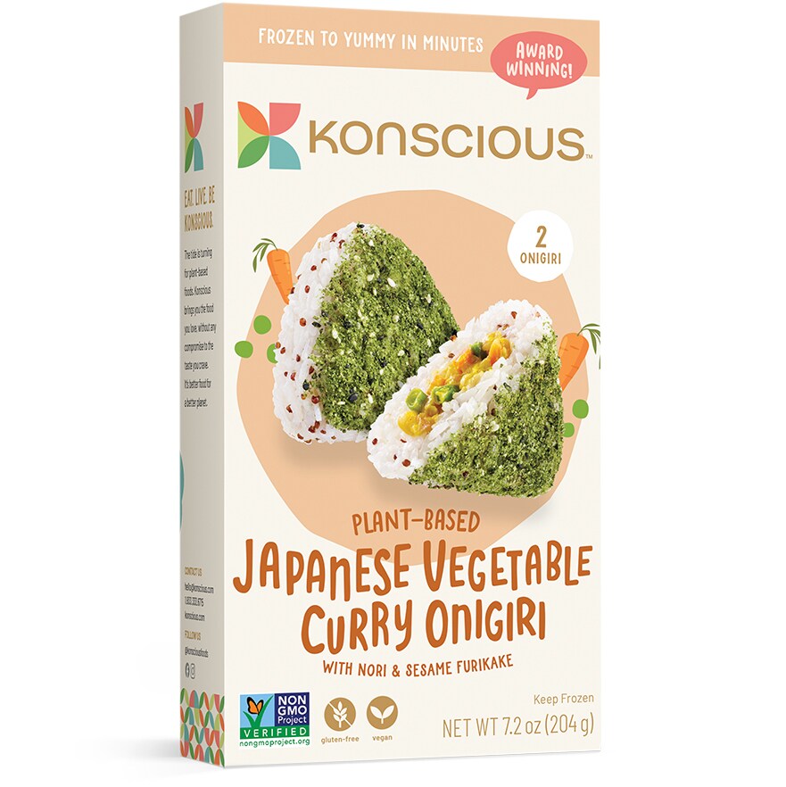 Konscious Plant-Based Onigiri, Japanese Vegetable Curry, Frozen