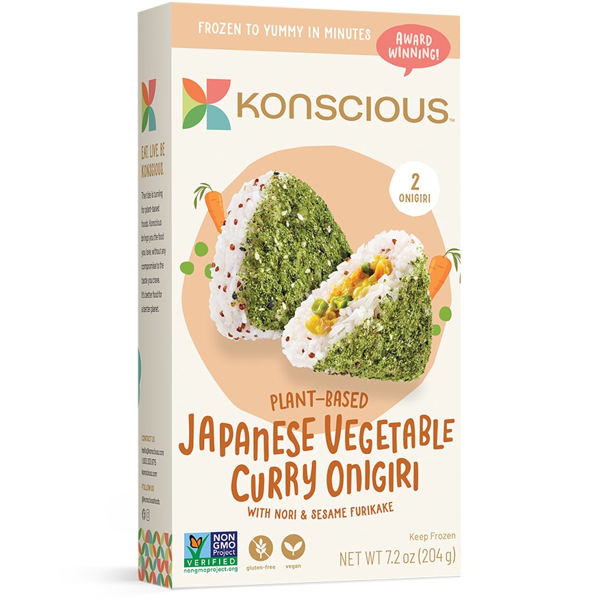 Konscious Plant-Based Onigiri, Japanese Vegetable Curry, Frozen