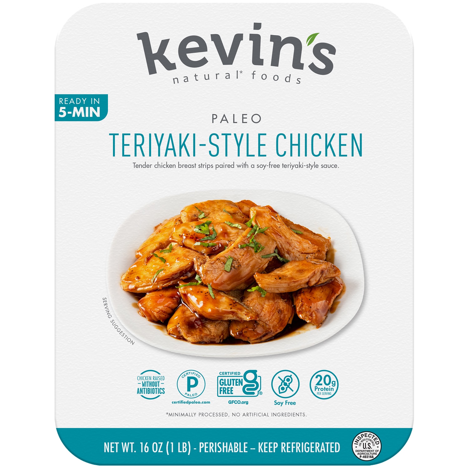Kevin's Natural Foods Teriyaki-Style Chicken, Frozen