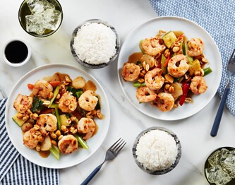 FreshDirect Spicy Kung Pao Shrimp with Jasmine Rice Stir-Fry Meal Kit