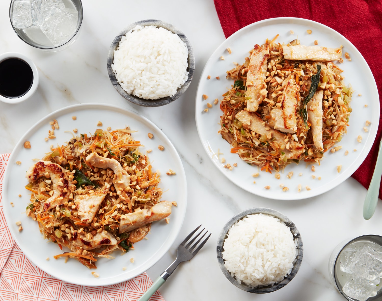 FreshDirect Thai-Style Noodles with Basil Chicken Stir-Fry Meal Kit