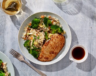 FreshDirect Soy-Ginger Chicken with Cauliflower "Fried Rice", Single Serve Meal