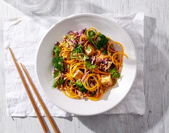 FreshDirect Spicy Peanut Tofu with Butternut Squash Noodles, Single Serving Meal