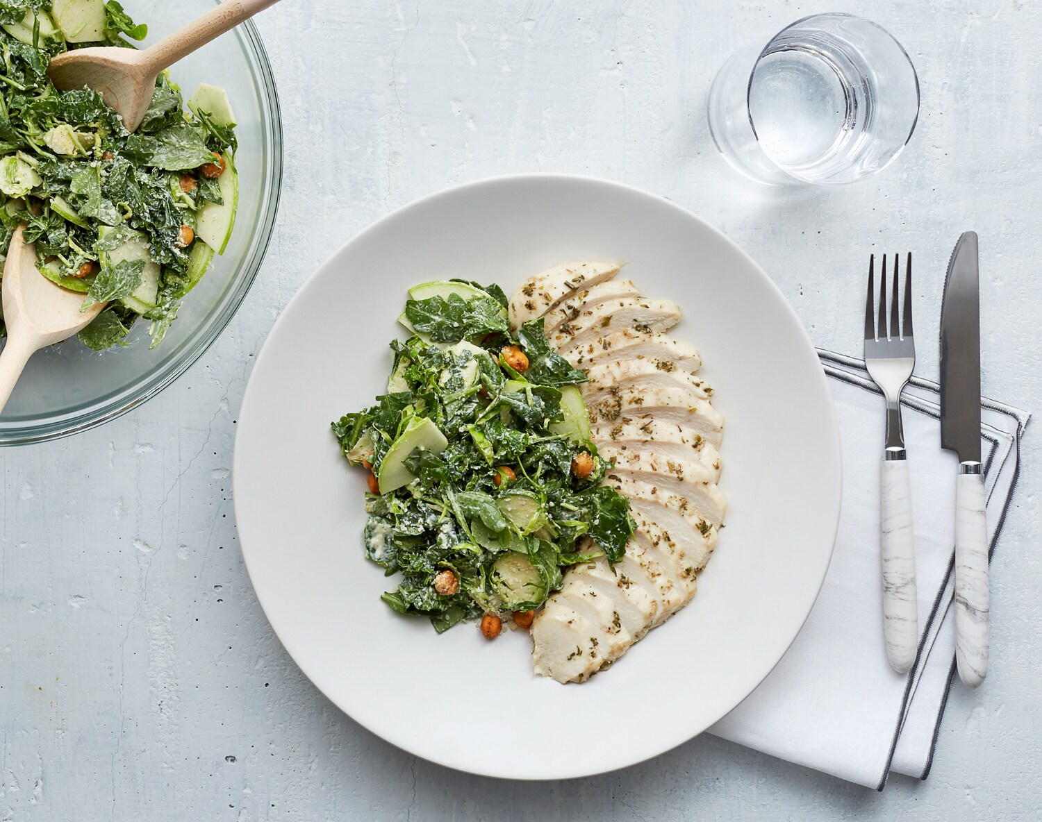 FreshDirect Kale "Caesar" with Chicken, Shaved Brussels Sprouts & Apple Meal Kit