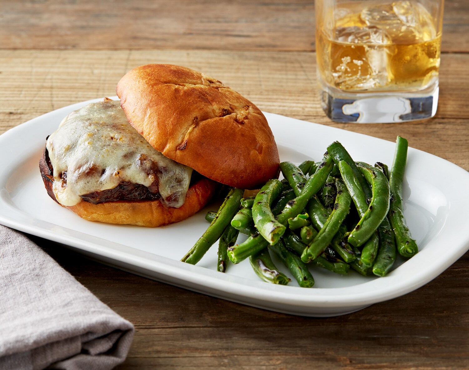 Grass-Fed French Onion Burger with Charred Green Bean "Fries" Meal Kit