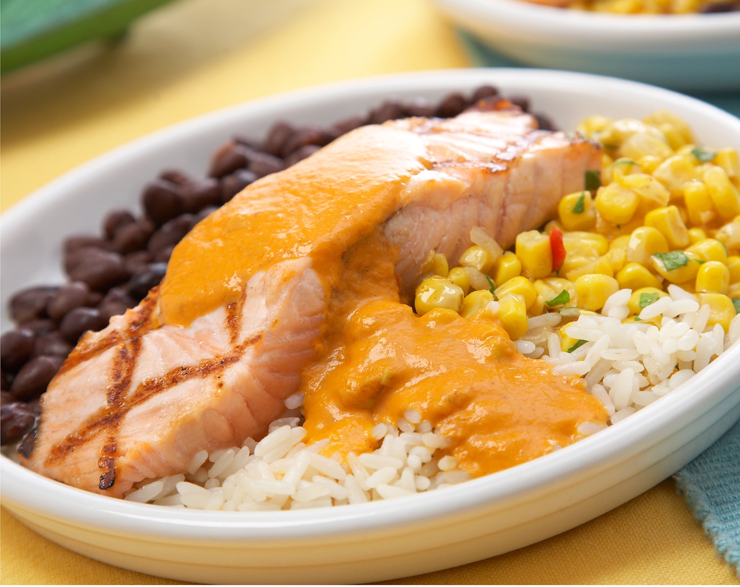 FreshDirect Chipotle Salmon with Vegetable "Esquites" and Rice & Beans, Single Serving Meal
