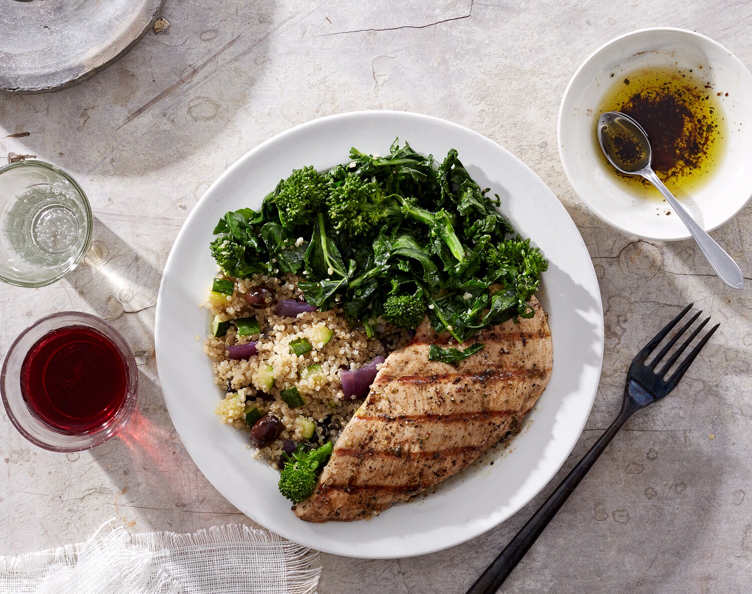 FreshDirect Balsamic Chicken with Broccoli Rabe and Quinoa, Single Serving Meal