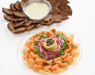 FreshDirect Smoked Salmon Hors d'Oeuvres Platter (with Bread)