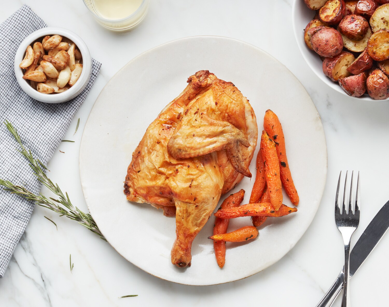 FreshDirect Roasted Garlic & Herb Half Chicken, Uncooked