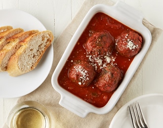 FreshDirect Turkey, Kale & Quinoa Meatballs with Tomato Sauce