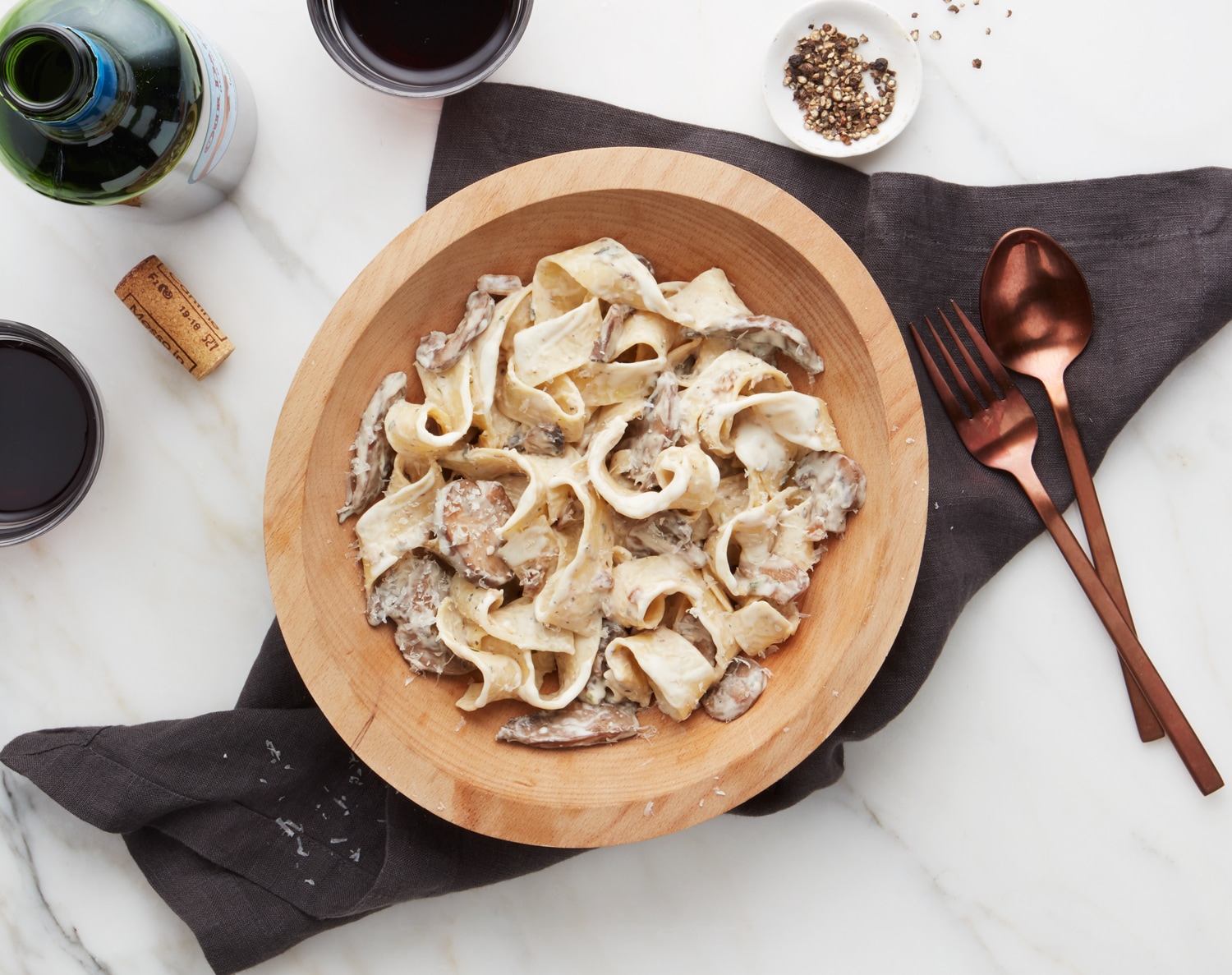 FreshDirect Pappardelle in a Mushroom Herb Cream Sauce, Single Serving Meal