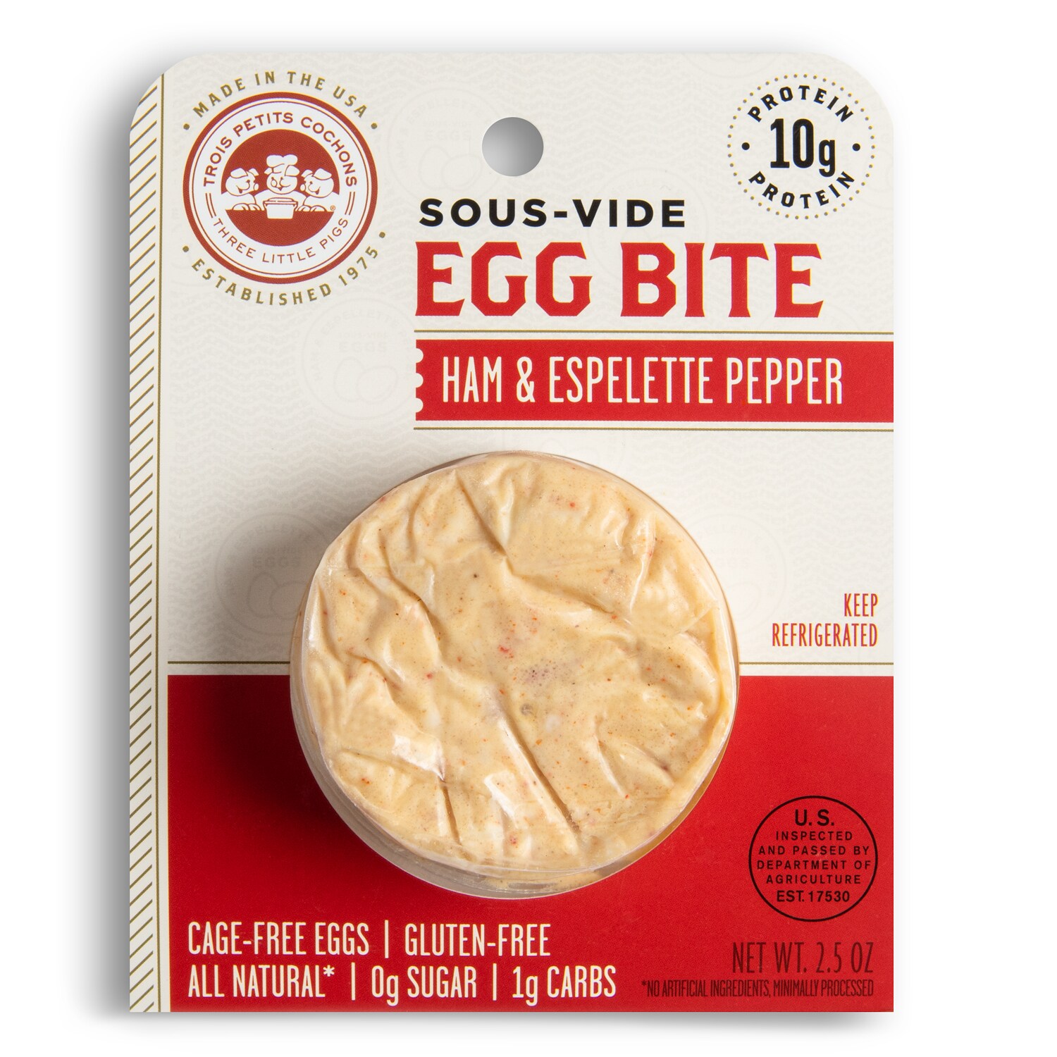 Les Trois Petits Cochons Sous-Vide Egg Bite, Ham & Espelette Pepper